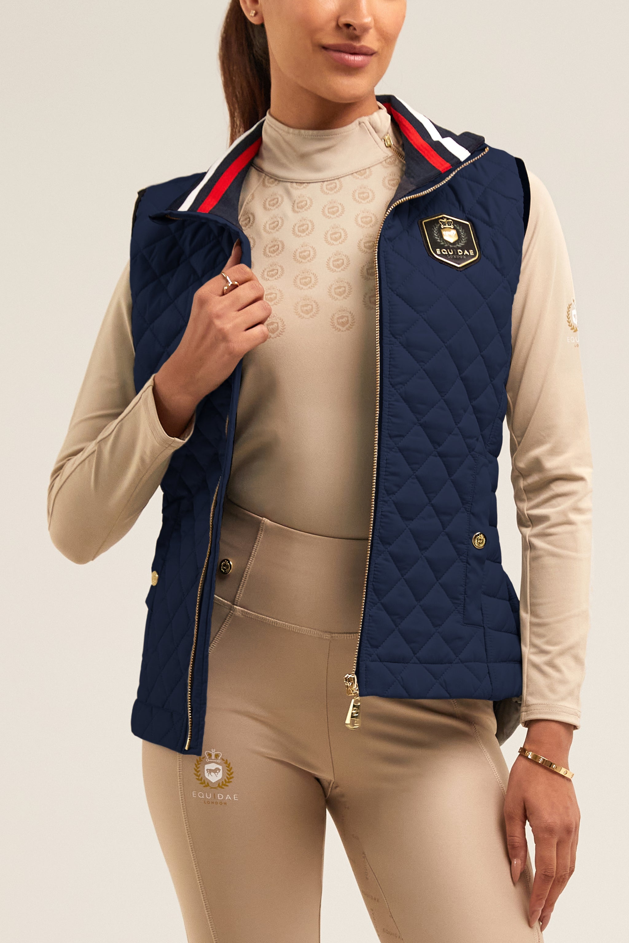 OLIVIA Quilted Gilet in Navy – Equidae London