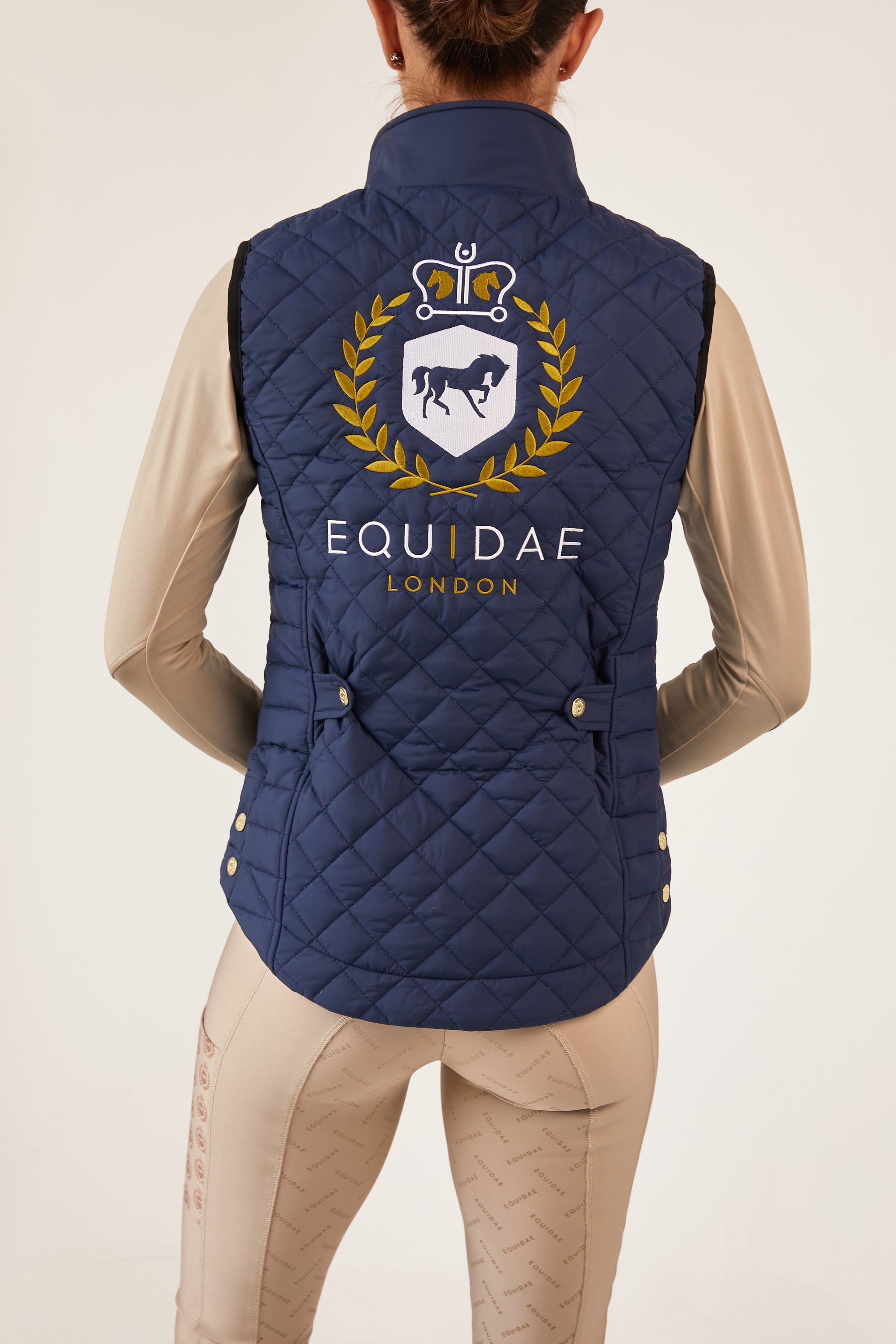 OLIVIA Quilted Gilet in Navy – Equidae London
