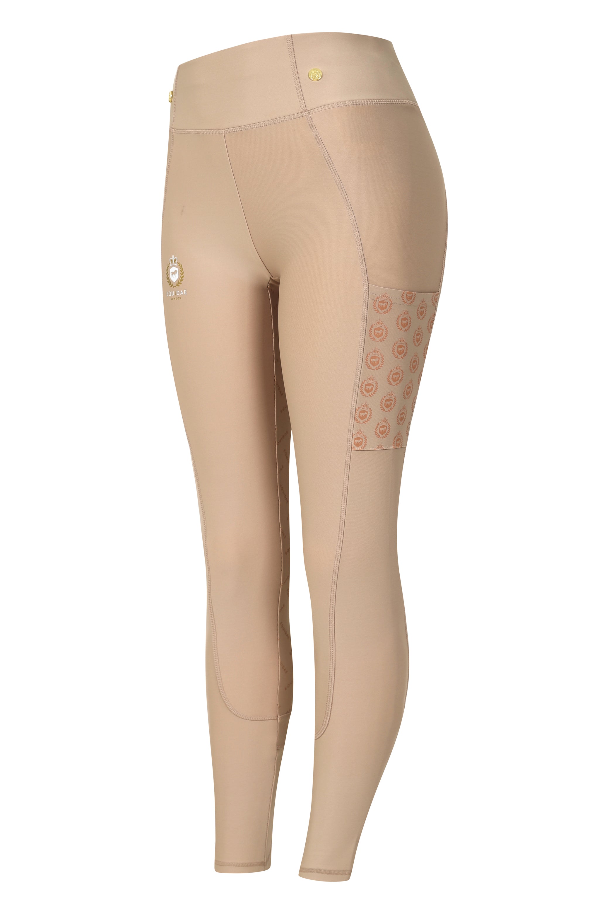 LOUISE High Waisted Silicone-Grip Leggings in Taupe – Equidae London