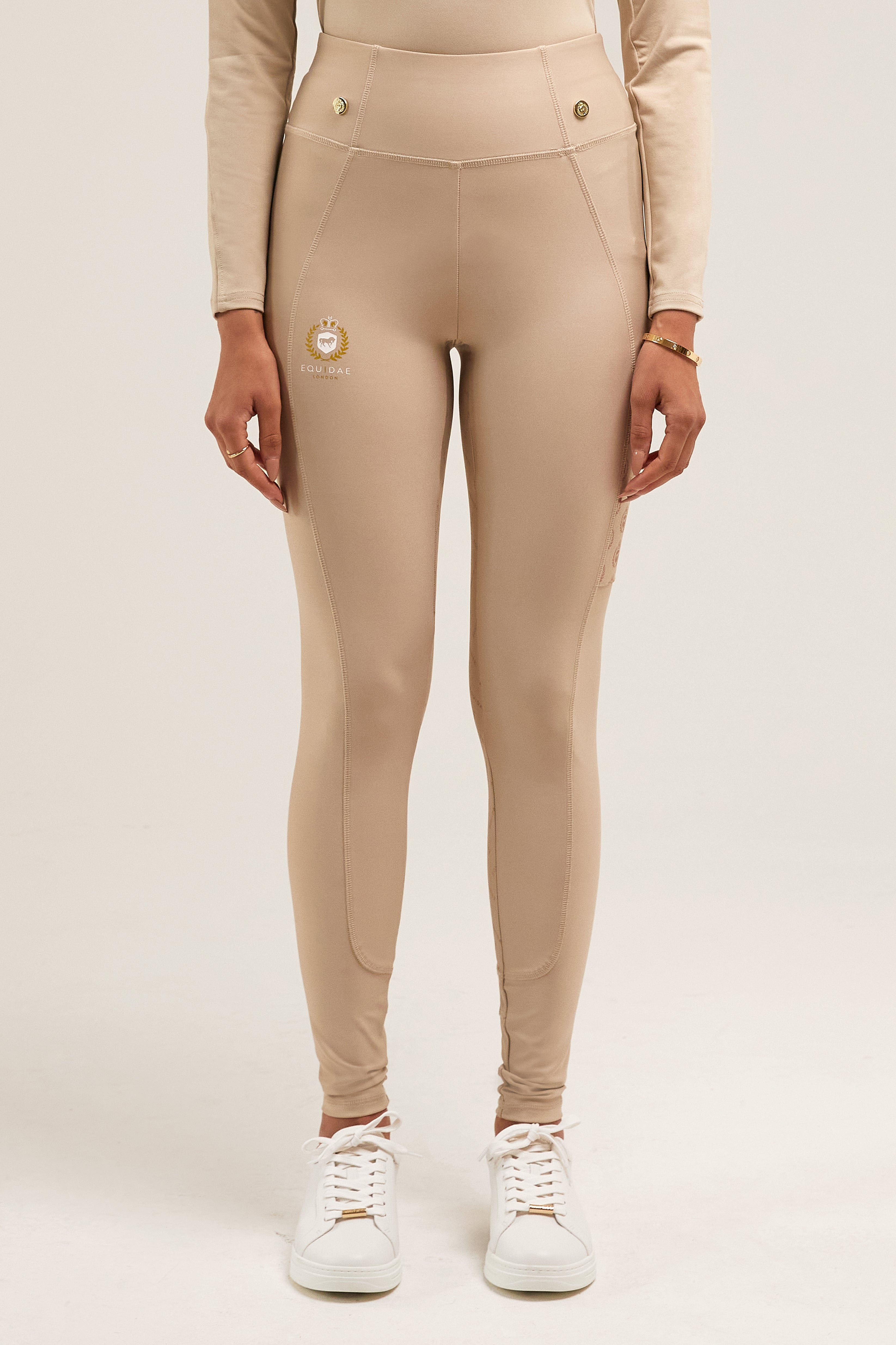 Nike Air Ribbed Light Beige High Waisted leggings in Natural